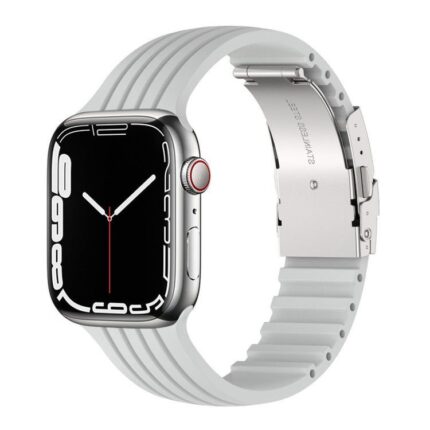 Silicone Band with Metal Connector Lock available for iWatch Band (Grey)